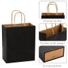 Nicunom 120 Pack Black Kraft Paper Bags with Handles Bulk, 3 Size Paper Gift Bags for Retail, Party Favor, Grocery, Birthday, Shopping, Wedding, Business, Merchandise view 3