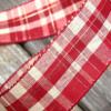1 Pcs 1 1/2"W Plaid Wired Ribbon Red Ivory Cream Gold Color 5 Yards, Ribbon for Gift Wrapping | #AA120RK view 1