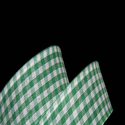 1 Pcs 1 1/2"W Gingham Wired Ribbon Green White Color 10 Yards, Ribbon for Gift Wrapping | #AA120RK