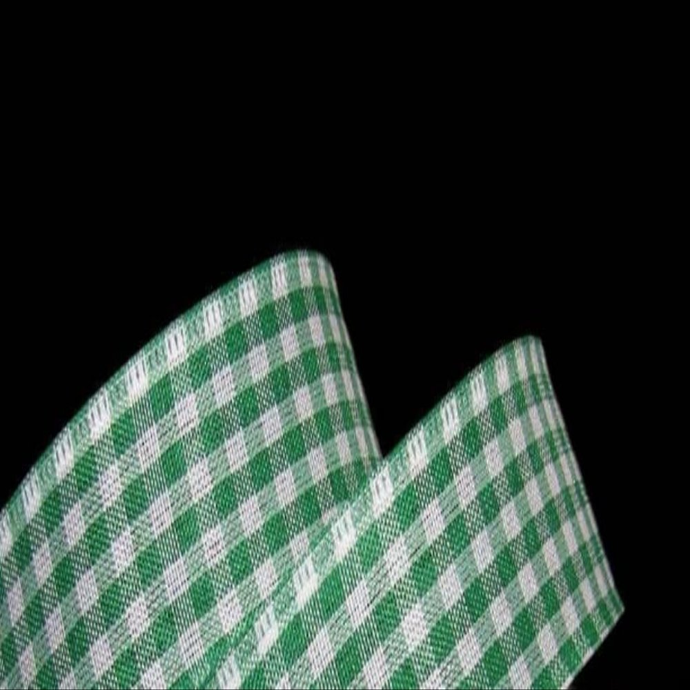 1 Pcs 1 1/2"W Gingham Wired Ribbon Green White Color 10 Yards, Ribbon for Gift Wrapping | #AA120RK