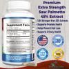 YUMMYVITE Extra Strength Saw Palmetto - 45% Extract Prostate Supplement, Decrease Frequent Urination, DHT Blocker for Hair Growth, Non-GMO, 100 Capsules view 2
