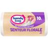 Handy Bag - Bathroom bin bags with sliding handles floral scent 10L x 15 bags - Suitable for small bins - Maximum sealing - Leak-proof bottom - 100% recycled plastic view 1