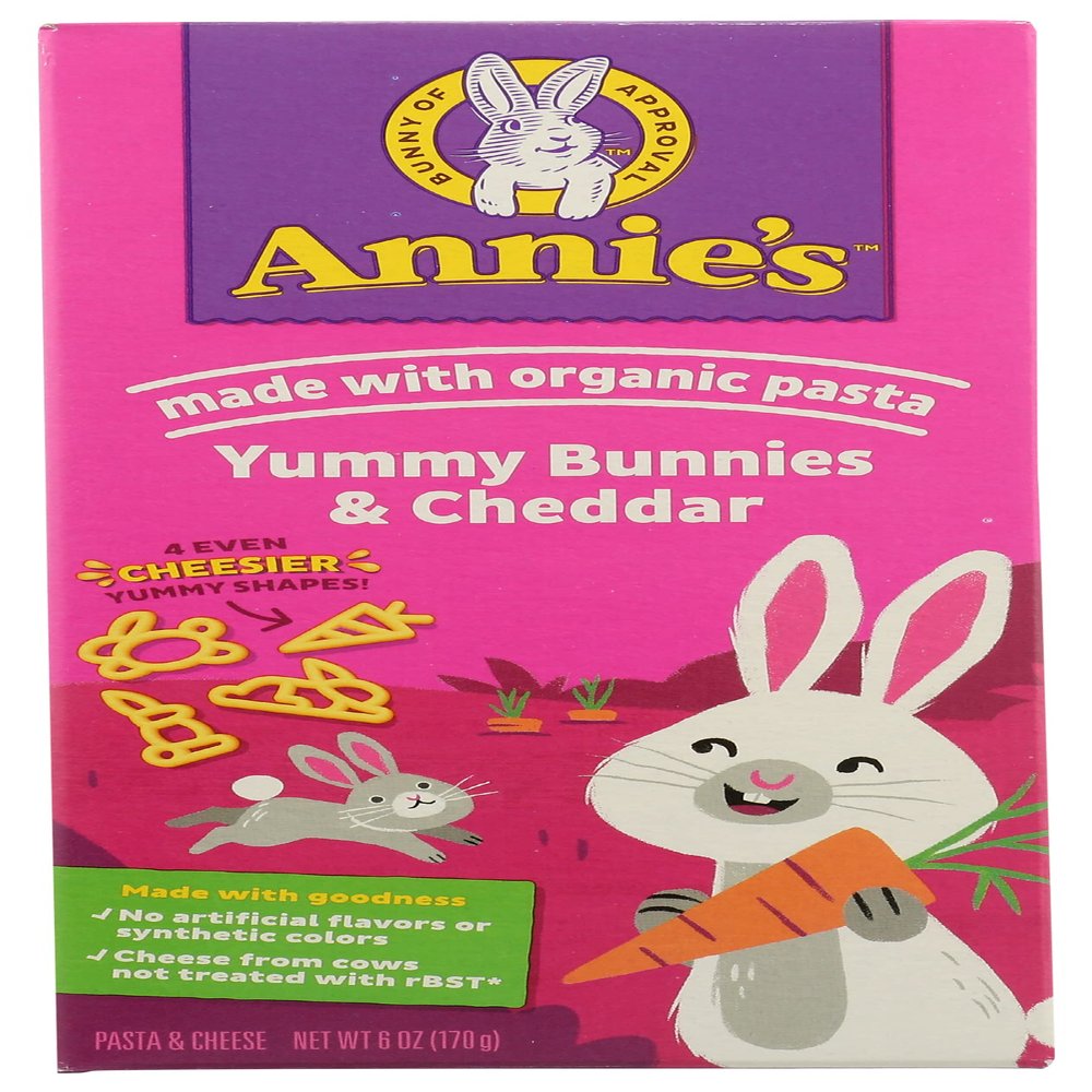 Annie's Homegrown Bunny Shape Pasta & Yummy Cheese Mac & Cheese, 6 Ounce Pack of 1