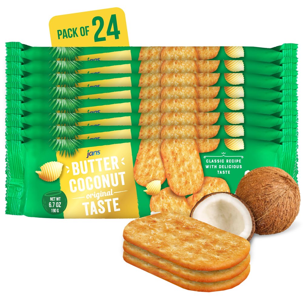Butter Coconut Crackers (Foil) 6.7 oz(Pack of 24)