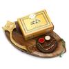 Ghasitaram Gifts Rakhi Gifts for Brothers Wooden Platter of Soan Papdi, Pooja Thali and 2 Rakhis view 1
