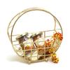 Ghasitaram Gifts Rakhi Gifts for Brothers Half Moon Metal Basket of Chocolate Almonds, Mix Dryfruits and Bhaiya Bhabhi Rakhis view 1
