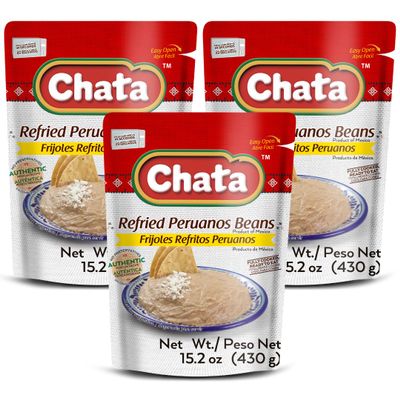 Chata Traditional Mexican Refried Mayocoba Beans, 15.2, Pack of 3