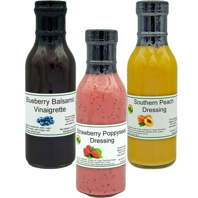 Amish Made Dressings (3 Jars) (Assortment (Blueberry, Strawberry, Peach))