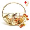 Ghasitaram Gifts Rakhi Gifts for Brothers Half Moon Metal Basket of Almonds, Pistachios with and Bhaiya Bhabhi Rakhis view 1