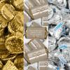200pcs Personalized Wedding Candy Kit, Party Favors for Guests, Candy Table Supplies (Custom Wrapped Miniatures, Kisses, Peanut Butter Cups) - Rustic Burlap view 2