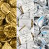 200pcs Personalized Wedding Candy Kit, Chocolate Party Favors for Guests, Candy Table Supplies (Custom Wrapped Miniatures, Kisses, Peanut Butter Cups) - Two Hearts view 2
