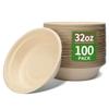bloomoon 100 Pack 32 oz Large Round Paper Bowls for Salad, Pasta, Burrito, Lunch and Snack, Heavy Duty 32 oz Disposable Bowls for Party and Catering view 1