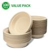 bloomoon 100 Pack 32 oz Large Round Paper Bowls for Salad, Pasta, Burrito, Lunch and Snack, Heavy Duty 32 oz Disposable Bowls for Party and Catering view 3