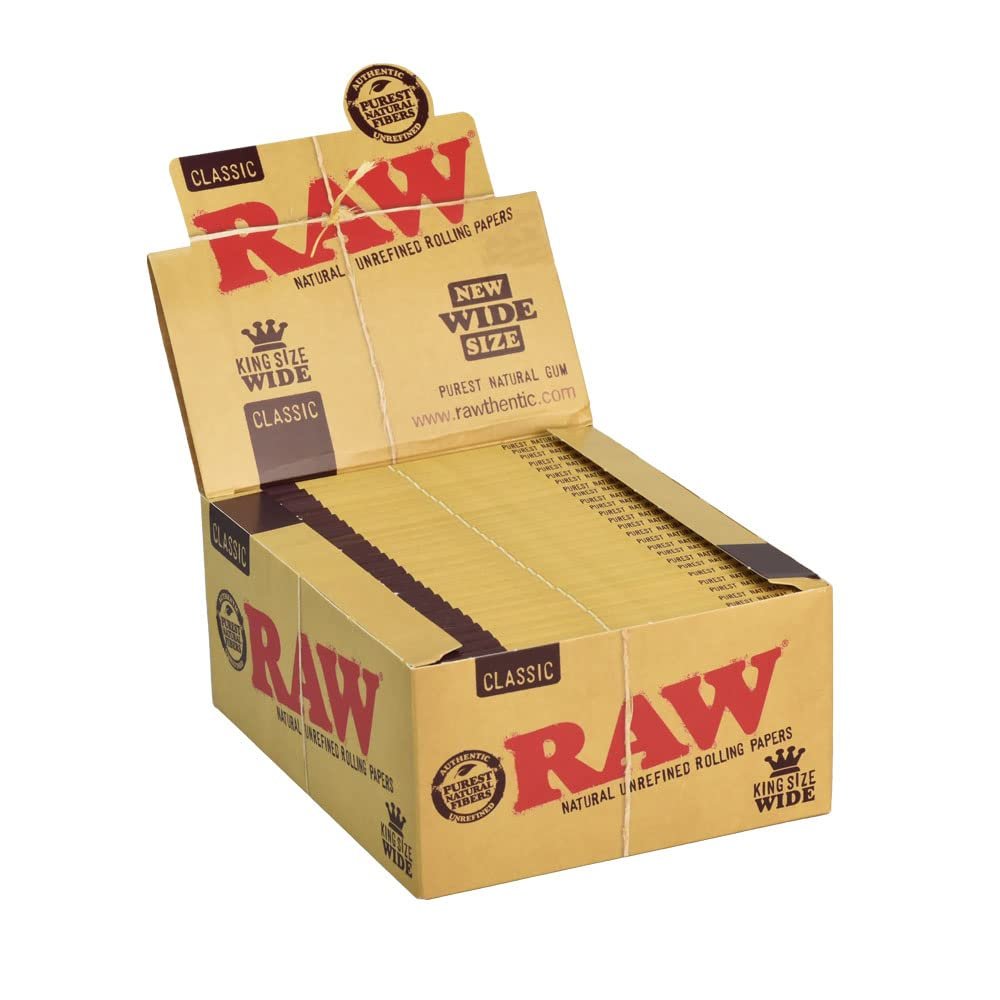 50pc Display - RAW Classic Rolling Papers - King Size Wide