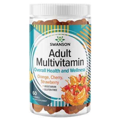 Swanson Mixed Fruit Multivitamin Adult Gummies - Daily Supplement Promoting Overall Health & Wellness - All Natural Formula to Help Support Healthy Growth & Development - (60 Gummies)