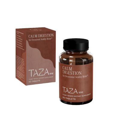Taza Ayurveda Calm Digestion for Occasional Acidity Plant Based Dietary Supplement 60 Tablets