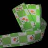 1 Pcs 1 1/2"W Sheer Wired Ribbon Gingham Flower Orange Checkered Color 10 Yards, Ribbon for Gift Wrapping | #AA120RK view 1