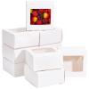 BENECREAT 18Packs 4.7x4.7x2.4inch Clear PVC Square Window Gift Boxes, White Kraft Paper Present Boxes for Baby Showers, Weddings, Birthday Parties view 1