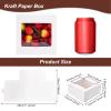 BENECREAT 18Packs 4.7x4.7x2.4inch Clear PVC Square Window Gift Boxes, White Kraft Paper Present Boxes for Baby Showers, Weddings, Birthday Parties view 2