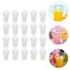 Hemoton 30sets Transparent Disposable Juice Cups Dome Lids Bubble Tea Beverage Cups for Cold Drinks for Parties and Events view 4