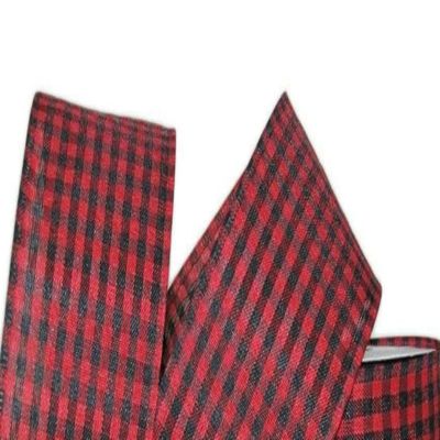 1 Pcs 2 1/2"W Gingham Wired Ribbon Red Black Color 10 Yards, Ribbon for Gift Wrapping | #AA120RK