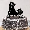 Beach Mr & Mrs Wedding Anniversary Cake Toppers Silhouette Acrylic Black With Dog Cat Mr & Mrs Silhouette Cake Toppers Customize Name Est Date For Wedding Anniversary Cake Decorations Engagement Gift view 3