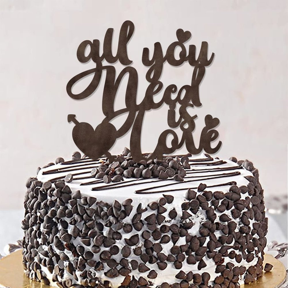 All You Need Is Love Bride And Groom Cake Toppers Mr & Mrs Wedding Cake Toppers Silhouette Romance Custom For Wedding Anniversary Party Supplies Engagement Gifts For Couple Wood