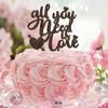 All You Need Is Love Bride And Groom Cake Toppers Mr & Mrs Wedding Cake Toppers Silhouette Romance Custom For Wedding Anniversary Party Supplies Engagement Gifts For Couple Wood view 3