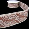 1 Pcs 1 1/2"W Woven Belt Jacquard Ribbon Beige Brown Color 5 Yards, Ribbon for Gift Wrapping | #AA120RK view 1