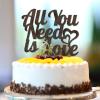 All You Need Is Love Mr & Mrs Wedding Cake Topper Silhouette Customize Country Bride & Groom Cake Toppers For Engagement Bride to Be Party Favors Wedding Gifts For Couple Wood view 2