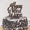All You Need Is Love Bride & Groom Cake Toppers Mr And Mrs Wedding Cake Topper Silhouette Country Personalized For Engagement Bride to Be Party Favors Wedding Gifts For Couple Wood view 1