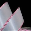 1 Pcs 2 1/2"W Striped Edge White Wired Ribbon Peppermint Candy Cane 5 Yards, Ribbon for Gift Wrapping | #AA120RK view 1