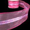 1 Pcs 2 1/2"W Pink Woven Wired Ribbon Sheer Iridescent Striped Purple Color 10 Yards, Ribbon for Gift Wrapping | #AA120RK view 1