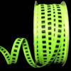1 Pcs 3/8"W Woven Stitch Ribbon Neon Green Black Color 5 Yards, Ribbon for Gift Wrapping | #AA120RK view 1