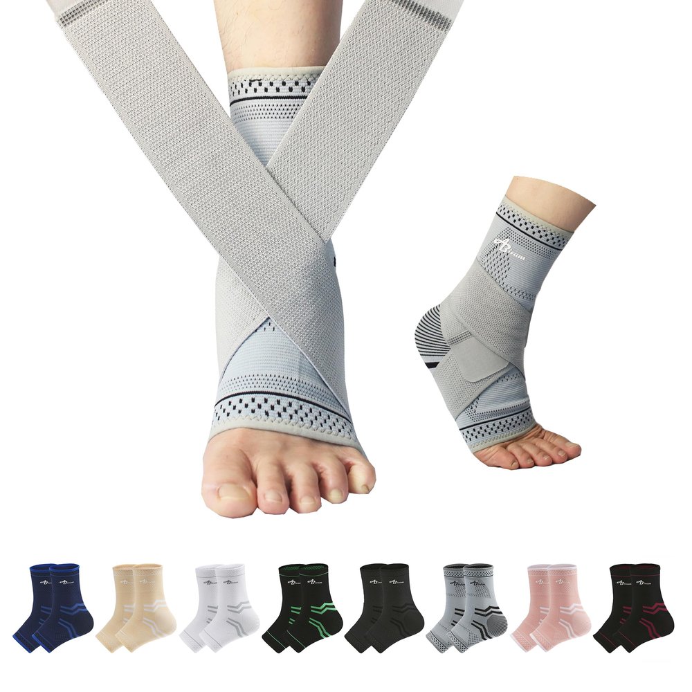 ABIRAM Ankle Brace for Women & Men, Ankle Compression Sleeve, Foot Sleeve with Wrap, Ankle Support, Foot Brace for Sprained Foot & Arch, Plantar Fasciitis Relief Socks, Achilles Tendonitis