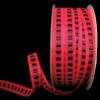 1 Pcs 3/8"W Woven Stitch Ribbon Red Black Color 5 Yards, Ribbon for Gift Wrapping | #AA120RK view 1