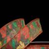 1 Pcs 1 1/2"W Sheer Wired Ribbon Fall Autumn Leaves Glitter Color 5 Yards, Ribbon for Gift Wrapping | #AA120RK view 1