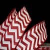 1 Pcs 1 1/2"W Chevron Stripe Zig Zag Wired Ribbon Red White 5 Yards, Ribbon for Gift Wrapping | #AA120RK view 1