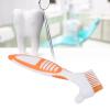 ANGGREK Denture Toothbrush, Dual Head Denture Cleaning Tools for Partial Dentures Half Dentures Complete Dentures Orange view 2