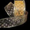 1 Pcs 2 1/2"W Sparkly Polka Dot Sheer Wired Ribbon Gold Glitter 5 Yards, Ribbon for Gift Wrapping | #AA120RK view 1