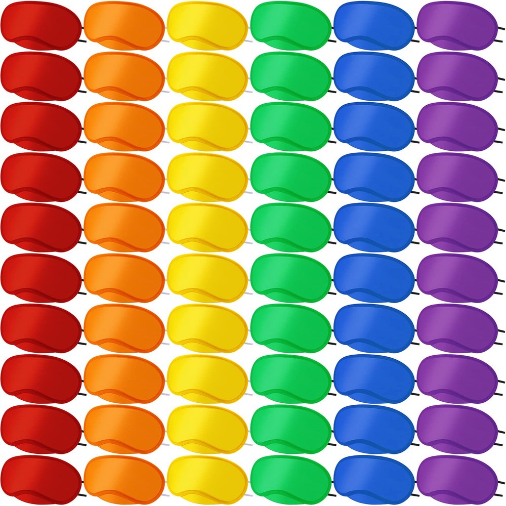 180 Pack Multicolor Eye Mask Sleep Blindfold Bulk, Sleeping Eye Cover for Party Games with Nose Pad and Adjustable Strap, Team Building Games Women Men Kids, 10 Colors, Individual Package