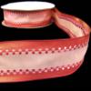 1 Pcs 1 1/2"W Stripe Woven Wired Ribbon Orange Double Polka Dot Polkadot 5 Yards, Ribbon for Gift Wrapping | #AA120RK view 1