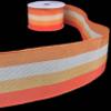 1 Pcs 1 1/2"W Stripes Wired Ribbon Bright Orange White Color 4 Yards, Ribbon for Gift Wrapping | #AA120RK view 1