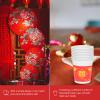 DOITOOL 50 Pcs Disposable Chinese Style Wedding Cups Paper Beverage Cups for Hot and Cold Drinks Party Supplies Home Restaurant Use view 4