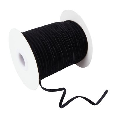 NBEADS 50 Yards 1/8 inch Single Face Velvet Ribbon, Black Satin Ribbon Polyester Velvet Ribbon for Choker Wedding Gift Wrapping Hair Bows Home Christmas Decoration