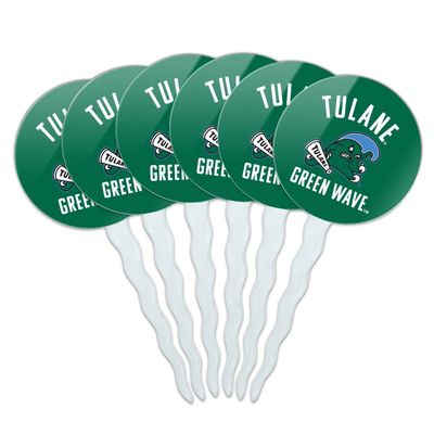 GRAPHICS & MORE Tulane University Green Wave Cupcake Picks Toppers Decoration Set of 6