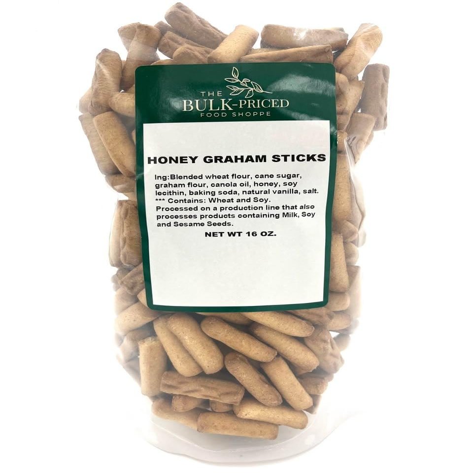 Honey Graham Sticks, Bulk Size (1 lb. Resealable Zip Lock Stand Up Bag)