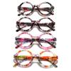 100 CLASSIC 4-Pack Oversized Round Blue Light Filtering/Anti-Glare Reading Glasses for Women Spring Hinges Floral Pattern Readers Ladies Fashion Eyeglasses (1.50x) view 1