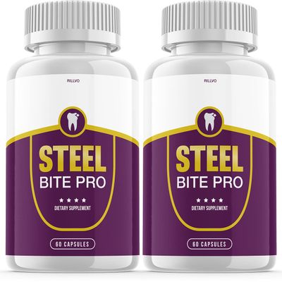 (2 Pack) Steel Bite Pro Teeth Supplement for Teeth and Gum Dental Repair Original (120 Capsules)