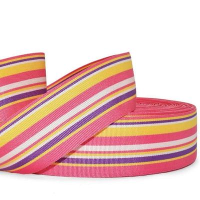 1 Pcs 1 1/2"W Stripe Grosgrain Ribbon Pink Purple Yellow White Color 5 Yards, Stripe Ribbon for Gift Wrapping | #AA120RK